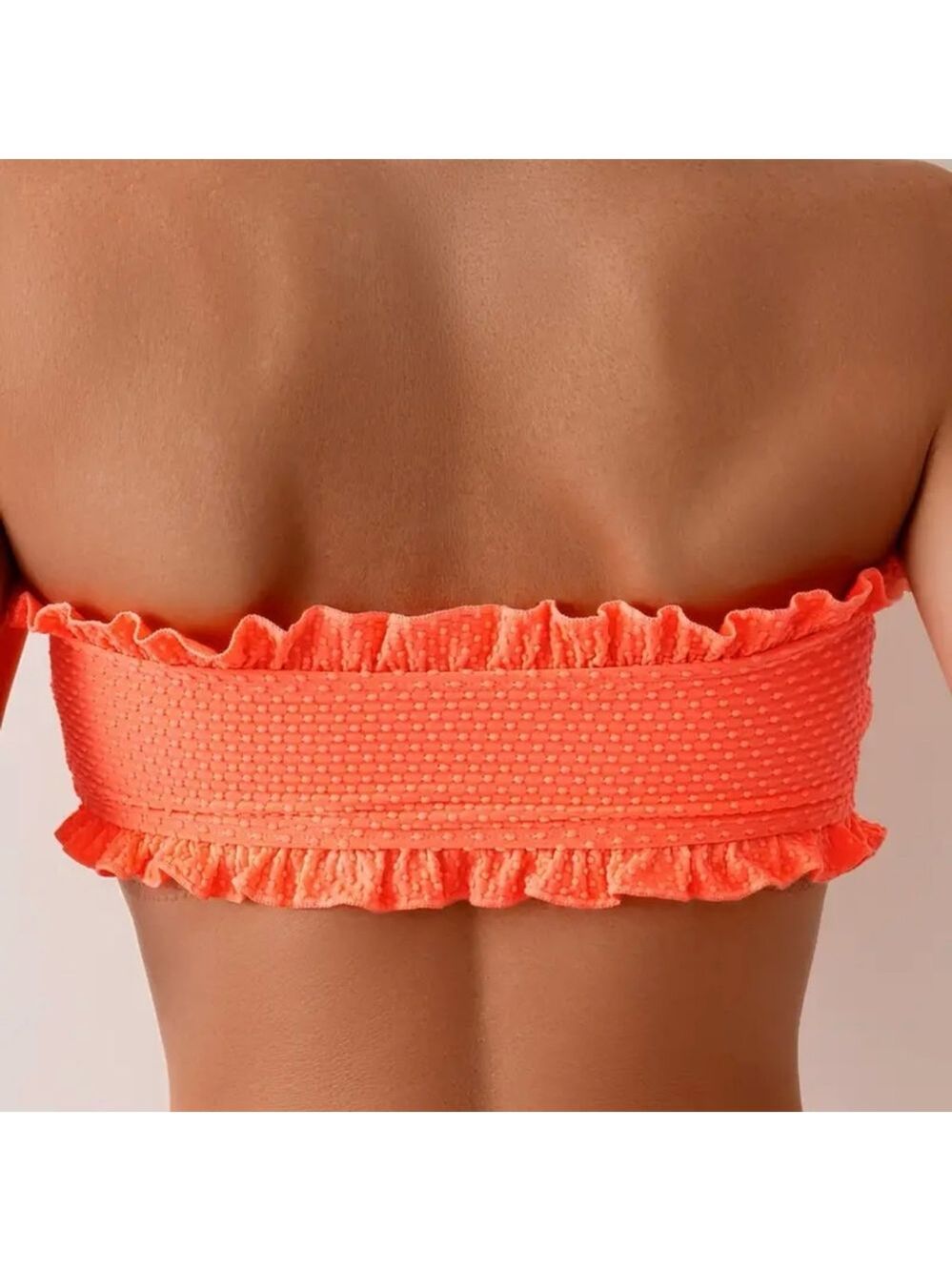 Orange Tie Front Bandeau High Waist
Bikini Set - Picture 4 of 6